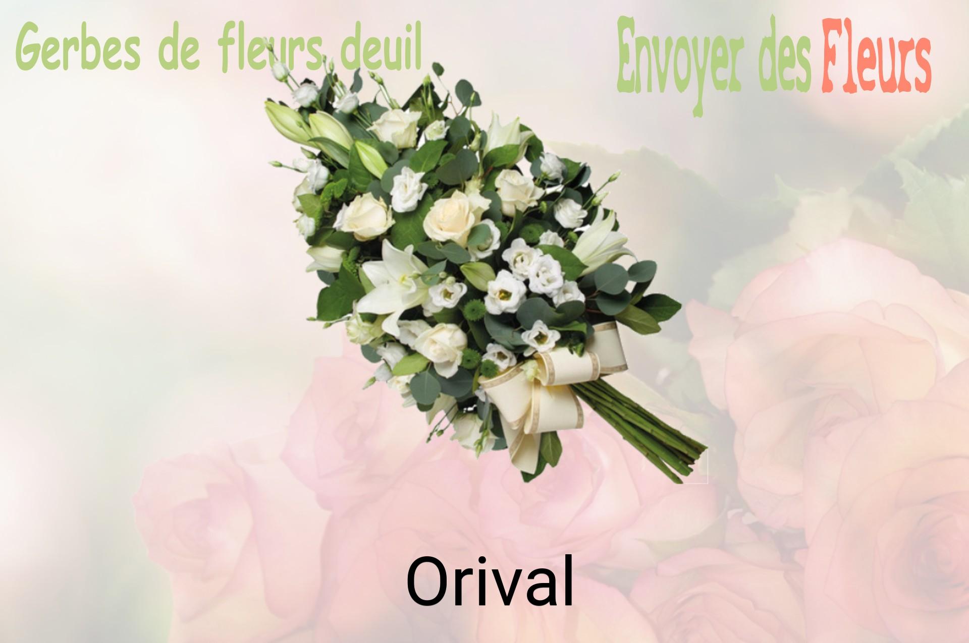 Gerbe de fleurs de deuil livrée à Orival